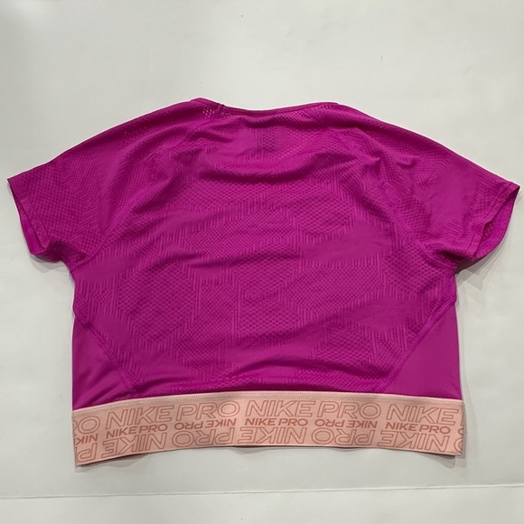 Women’s Nike Pro Crop Top Pink Short Sleeve Medium - Picture 7 of 9